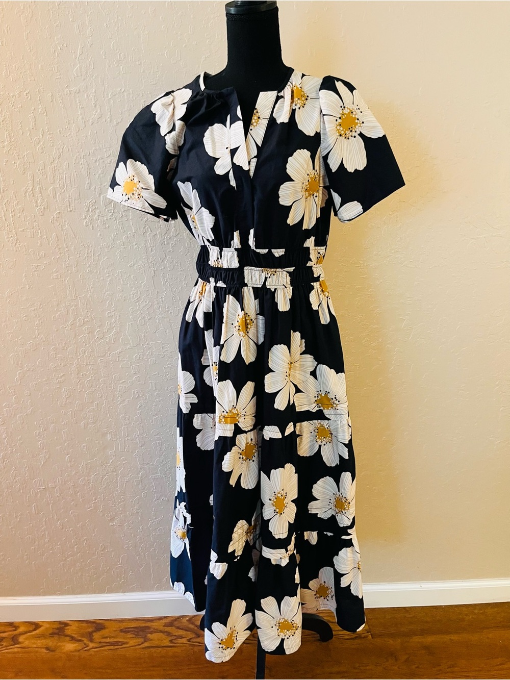 Anthropologie Somerset Maxi Dress with black and white  Floral Print - Picture 3 of 8
